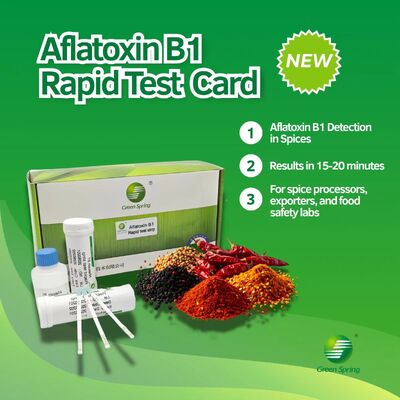 China GF07A\G8 Aﬂatoxin B1 Rapid Test Card for Spices detection limit 40μg/kg 20 Test/Kit testing time 15–20 minutes supplier