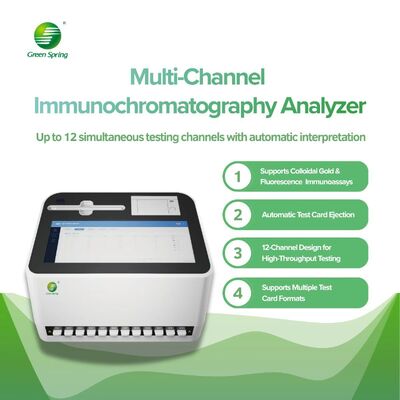 Multi-Channel Immunochromatography Analyzer  Up to 12 simultaneous testing channels with automatic interpretation   Supports Colloidal Gold&Fluorescence Immunoassays  Automatic Test Card Ejection supplier